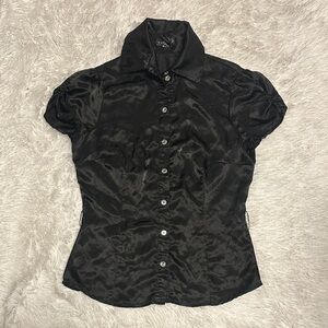 Y2K Rampage black silky shirt